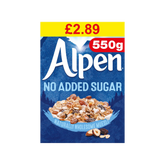 Alpen No Add Sugar 550GM