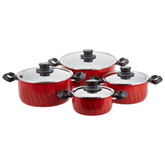 Tempo Flame Non-Stick 8Pcs Cooking Set Red Set C5489882