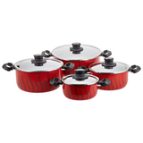 Tempo Flame Non-Stick 8Pcs Cooking Set Red Set C5489882