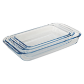 RF8803 - Brs Glass 3 Rectangular Baking Tray 1.0+1.6+2L