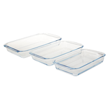 RF8803 - Brs Glass 3 Rectangular Baking Tray 1.0+1.6+2L