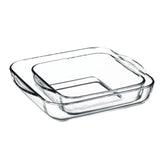 159028 100% Glass Tray Borcam Ovenware 2Pcs
