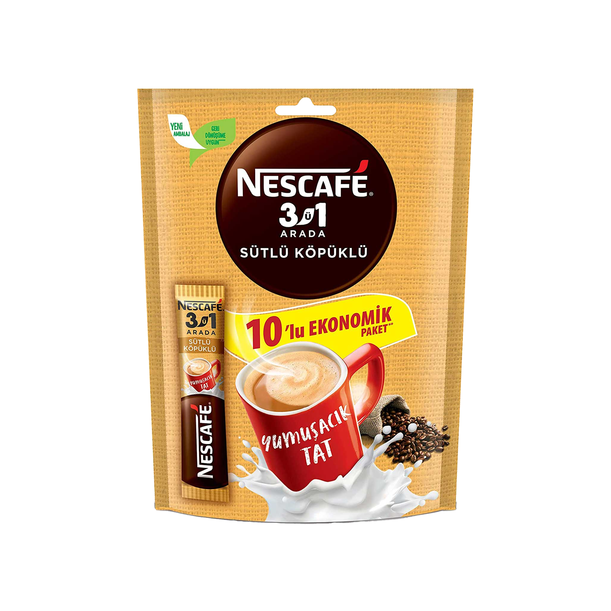 Nescafe 3U1 Arada 10Lu Sutlu Kopuklu Nescafe 3U1 Arada 10Lu Sutlu Kopuklu