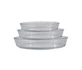 RF8804 - Brs 3Pcs Oval Glass Baking Tray 1.6+2.4+3L