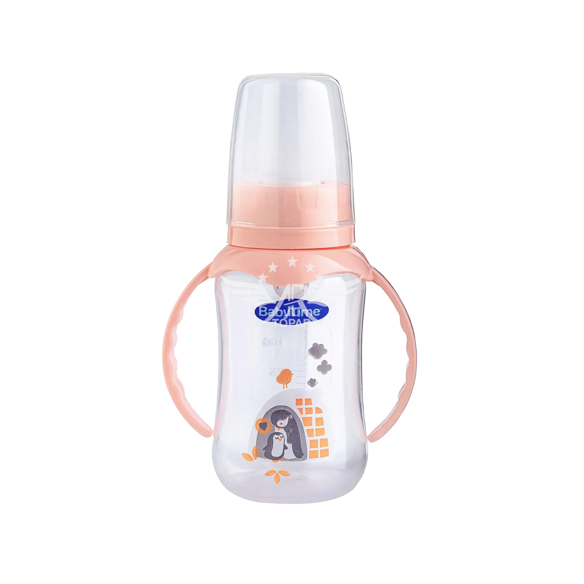 BT070 PP BABY BOTTLE WITH HANDLE, CHERRY TIP 150 CC