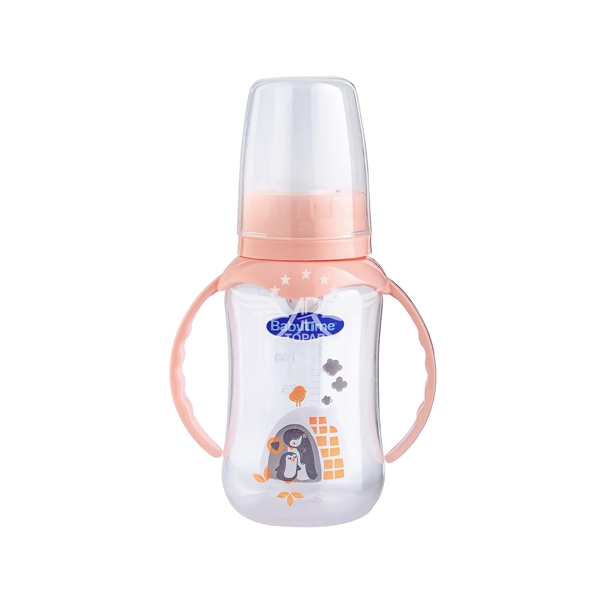 BT070 PP BABY BOTTLE WITH HANDLE, CHERRY TIP 150 CC