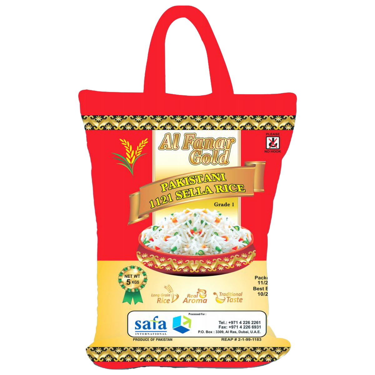 Fanar Rice Al Fanar Gold Pakistani Sella Rice 1121 5Kg – Adeeg.com