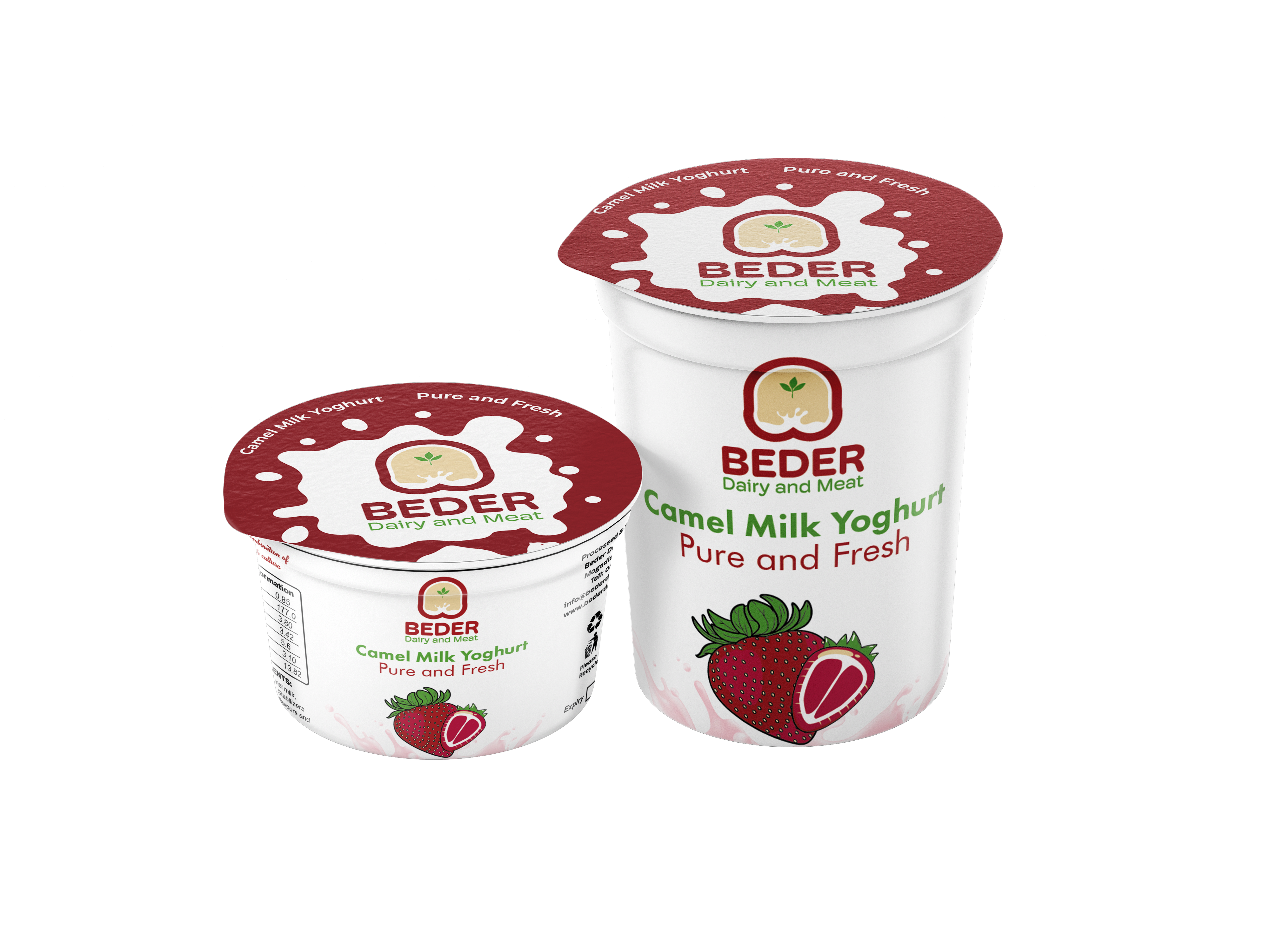 Beder Rå BEDER CAMEL MILK YOGHURT STRAWBERRY 150ML – Adeeg.com