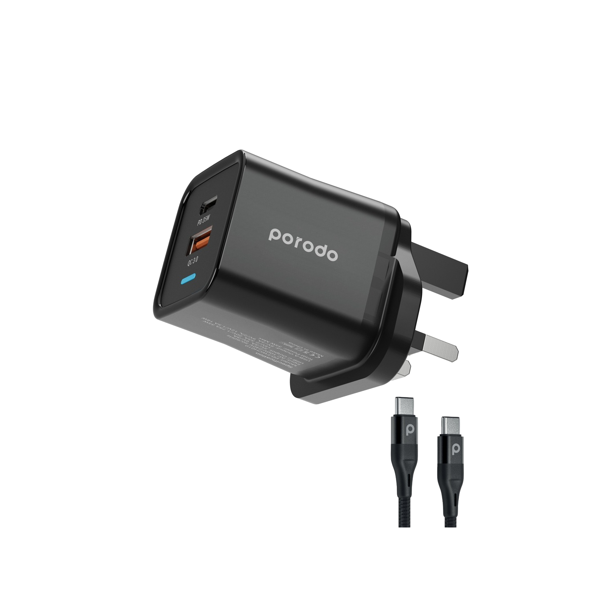 Porodo Dual Port PD  Wall Charger- UK