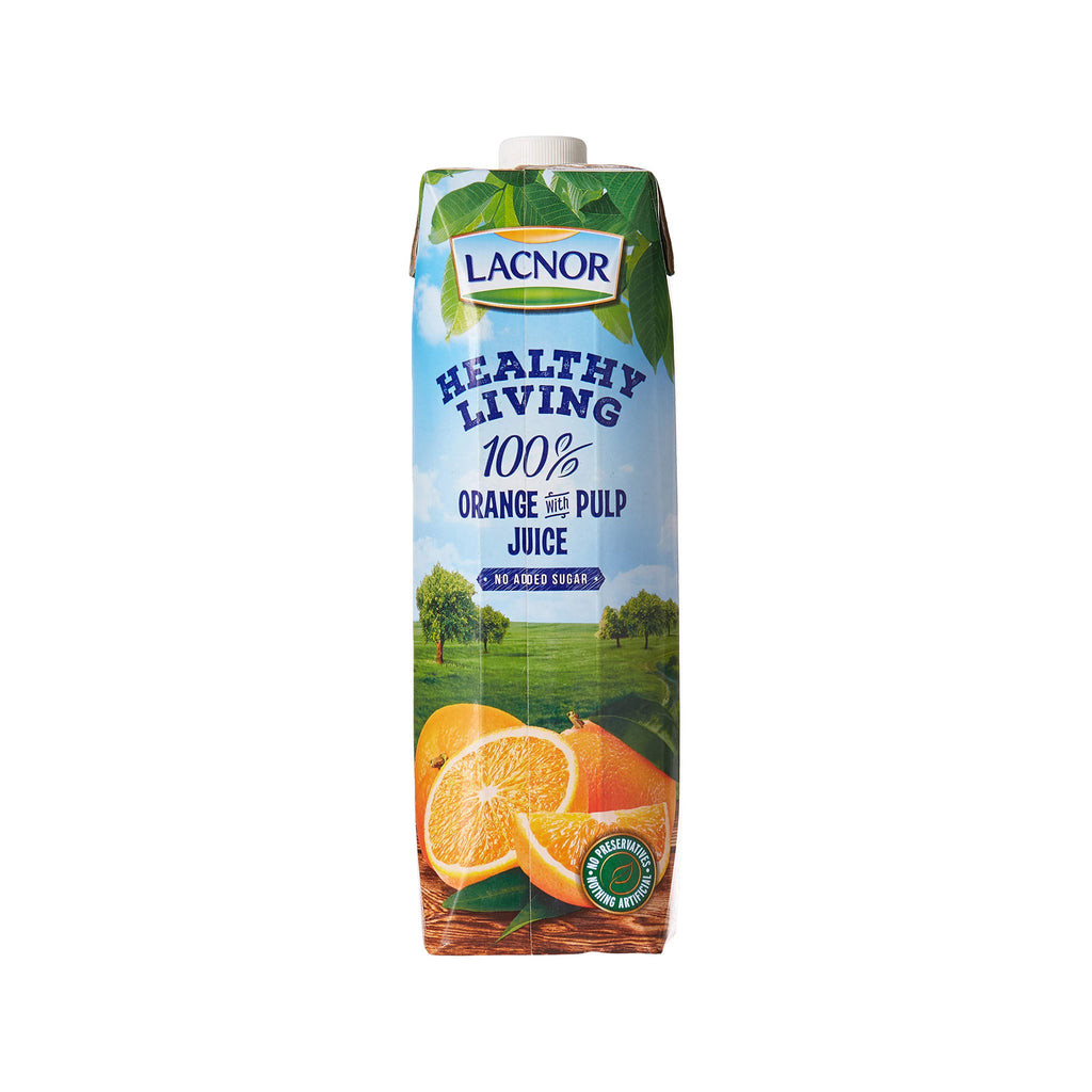 Lacnor Healthy Living Orange With Pulp Juice No Added Sugar 1L