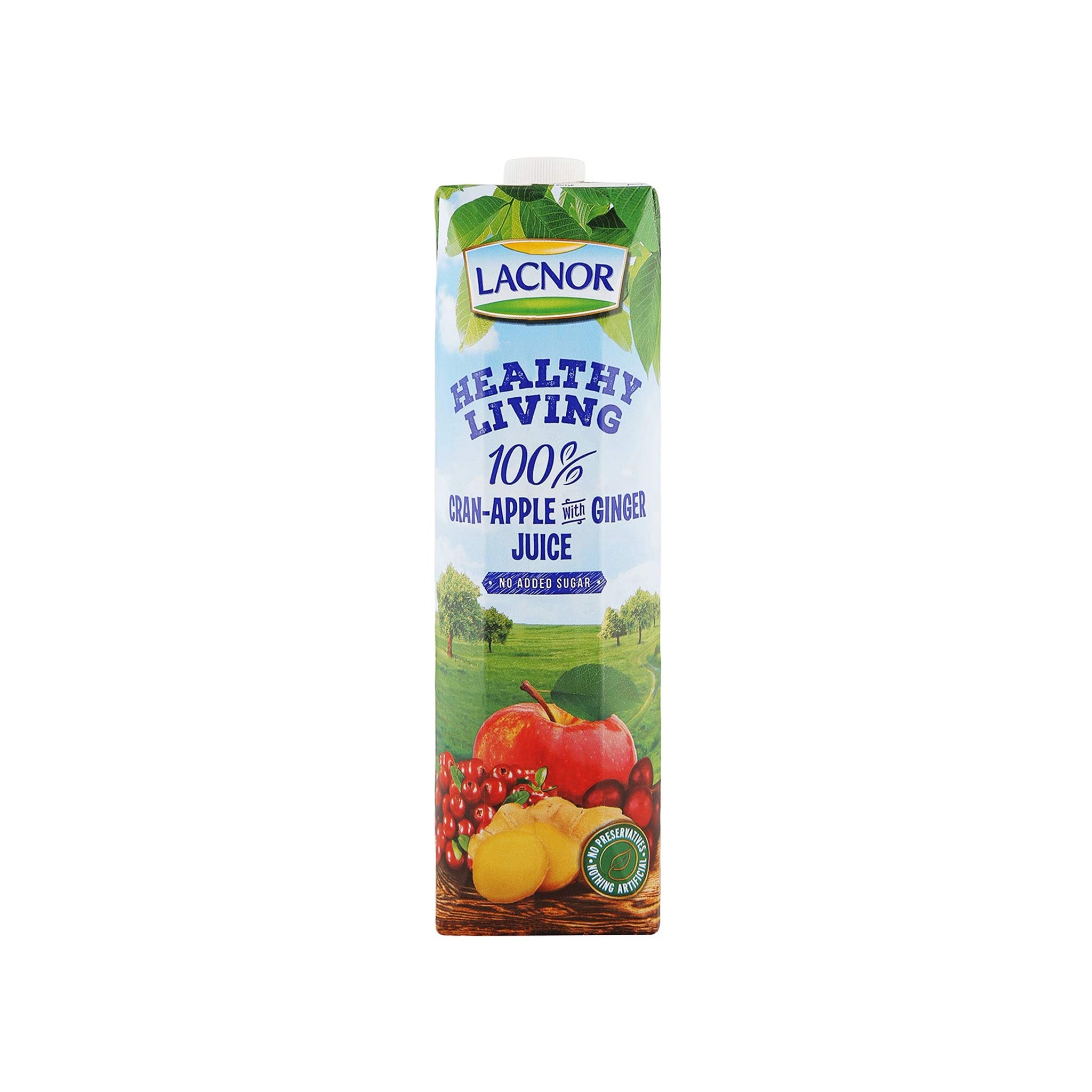 Lacnor Healthy Living Cran Apple With Ginger Juice No Added Sugar 1L