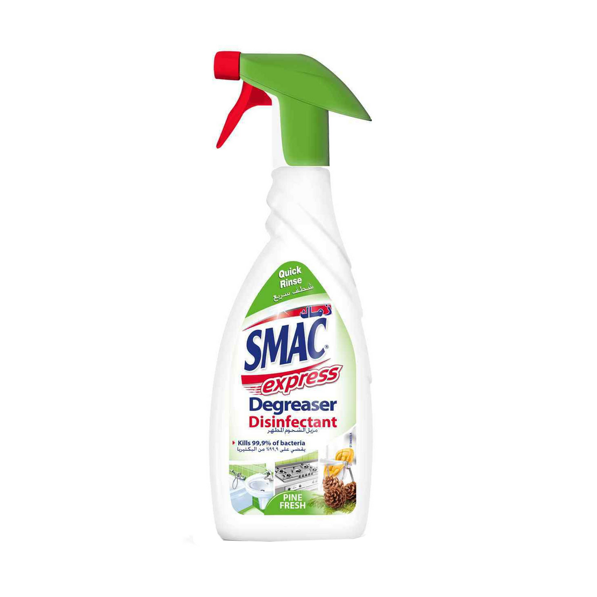 Smac Disinfectant Pine Fresh 650Ml +Sponge