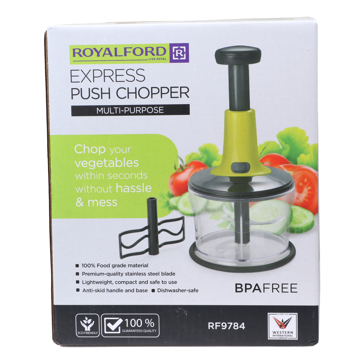 RoaylFord RF9784 3 Blade Express Push Chopper Salad Maker 1.2L