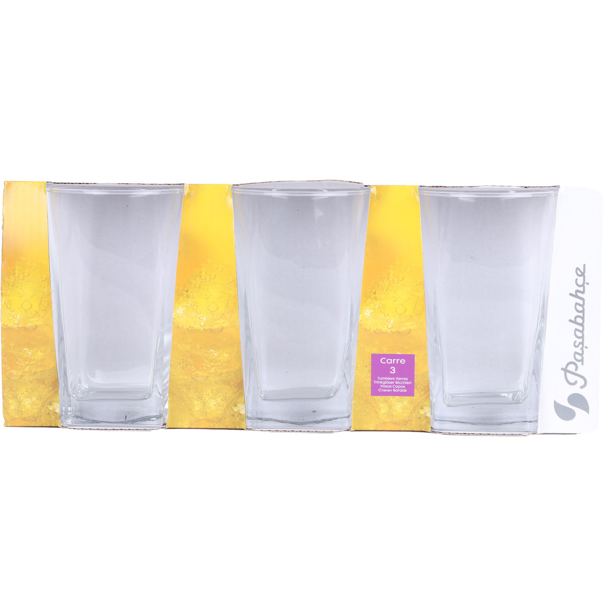41300 Pasabahce Carre  Glass Cup For Water 3pcs