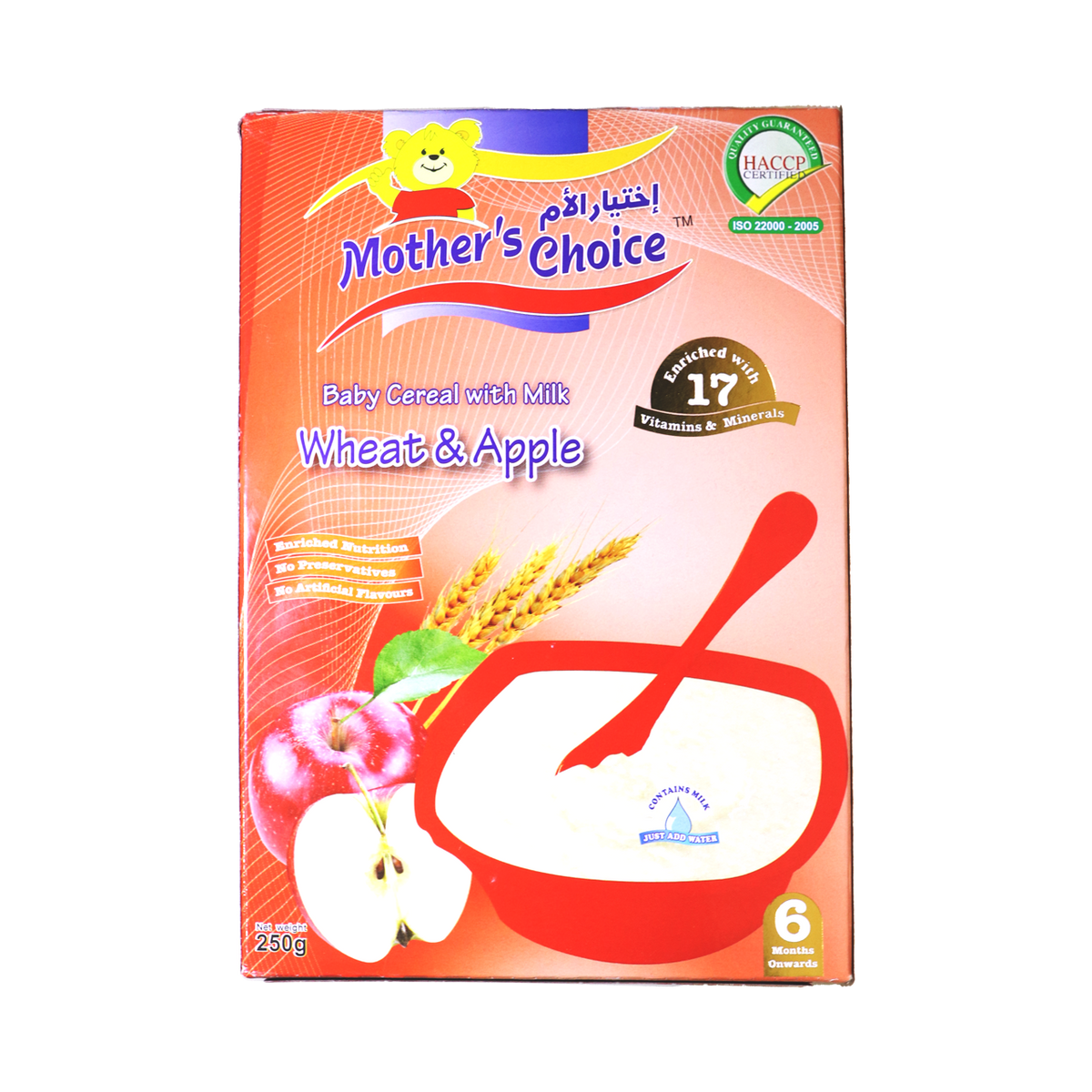 Mother`s Choice Wheat & Apple Baby Cereal With Milk 250g