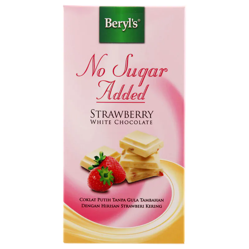 Beryl's No Sugar Added Strawberry White Chocolate 85G