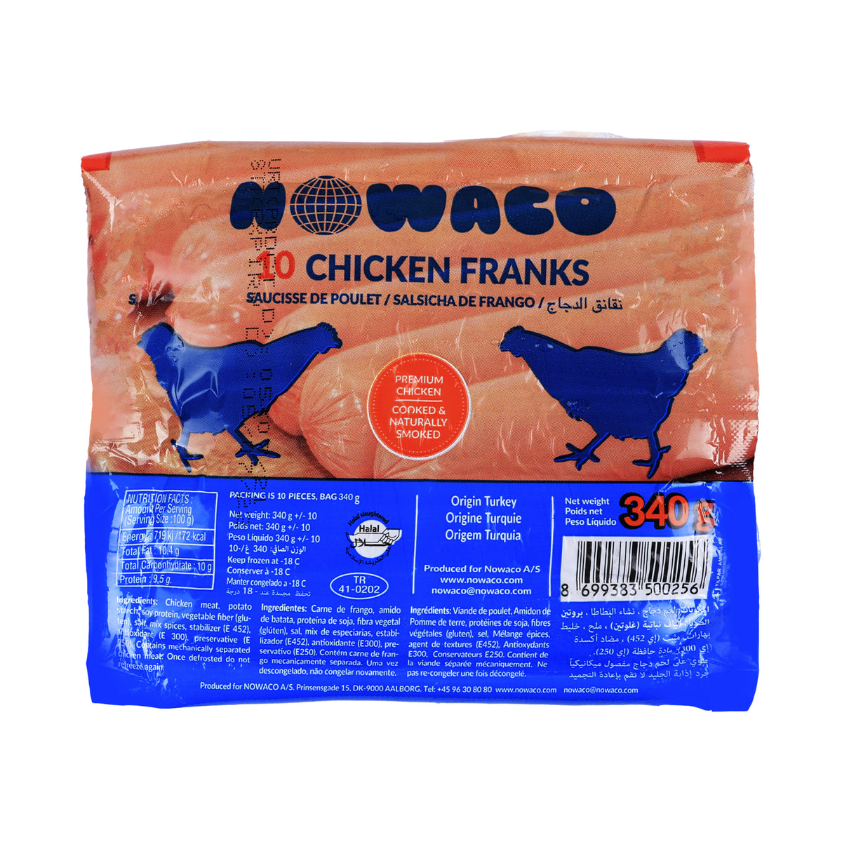 Mowaco Frozen Chicken Franks 340G