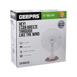 GF9616-16" Geepas Table Fan/3 Speed/O5Ciiiation
